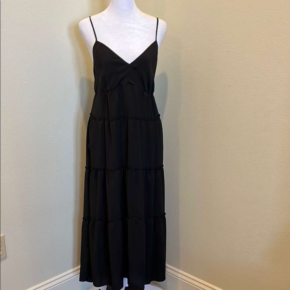 BCBGMaxAzria Black Spaghetti Strap Maxi Dress